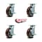 Service Caster Tool Box Caster Wheel Set 6'' Maroon Polyurethane Swivel Casters, 4PK TOOL-SCC-30CS620-PPUR-TLB-4 - alternate 2